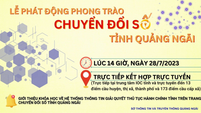 Lễ phát động Phong trào chuyển đổi số trên địa bàn tỉnh Quảng Ngãi